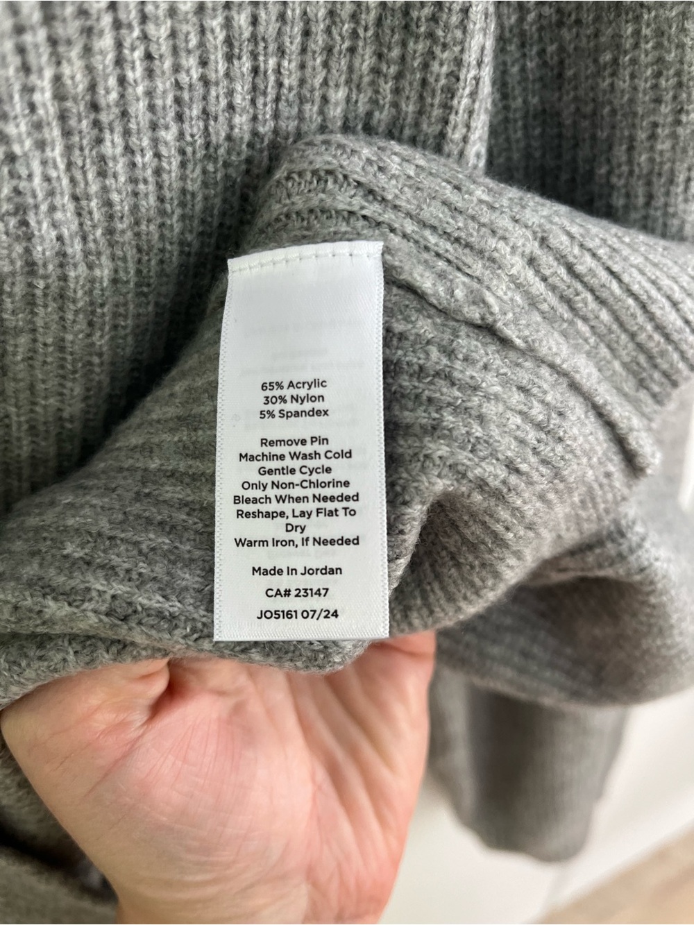 Talbots Gray Ribbed V-Neck Snap Front Sweater - Picture 3 of 5